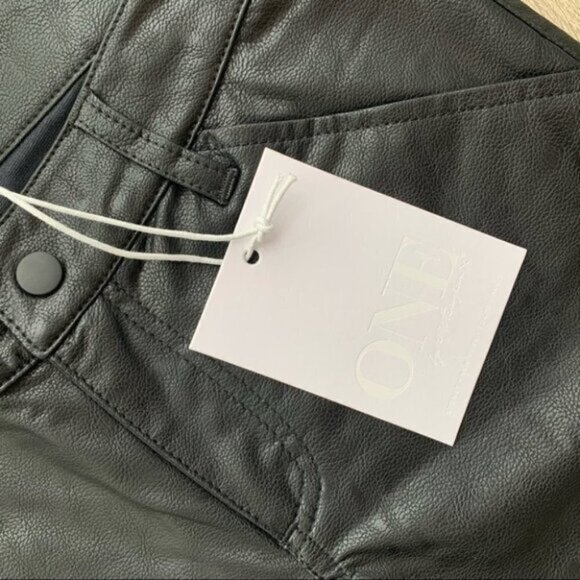 Free People One Teaspoon Apollo Pant Straight Leg Faux leather Black Size XS - Picture 12 of 16